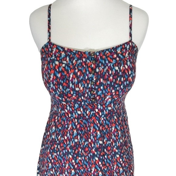 FOSSIL Multi Color Print Tiered Maxi Dress Dotted Brushstroke Size XS XSMALL - Picture 5 of 15